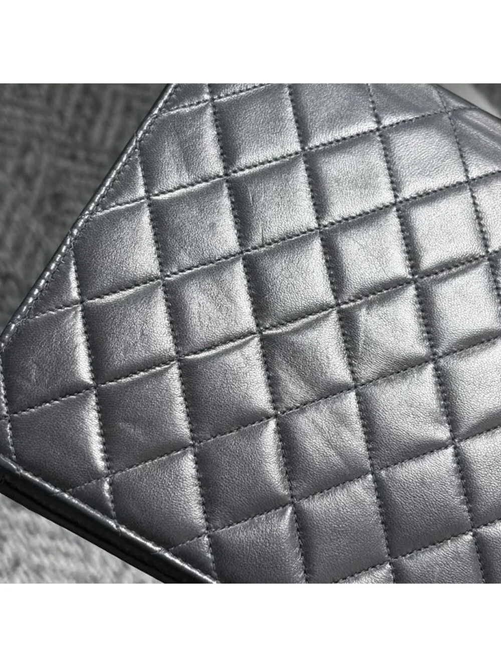 Chanel Shoulder Bag Quilted CC Logo Push Lock Crossbody Lambskin Black Gold